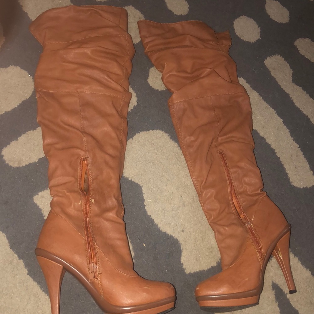 Tan Over the Knee Boots